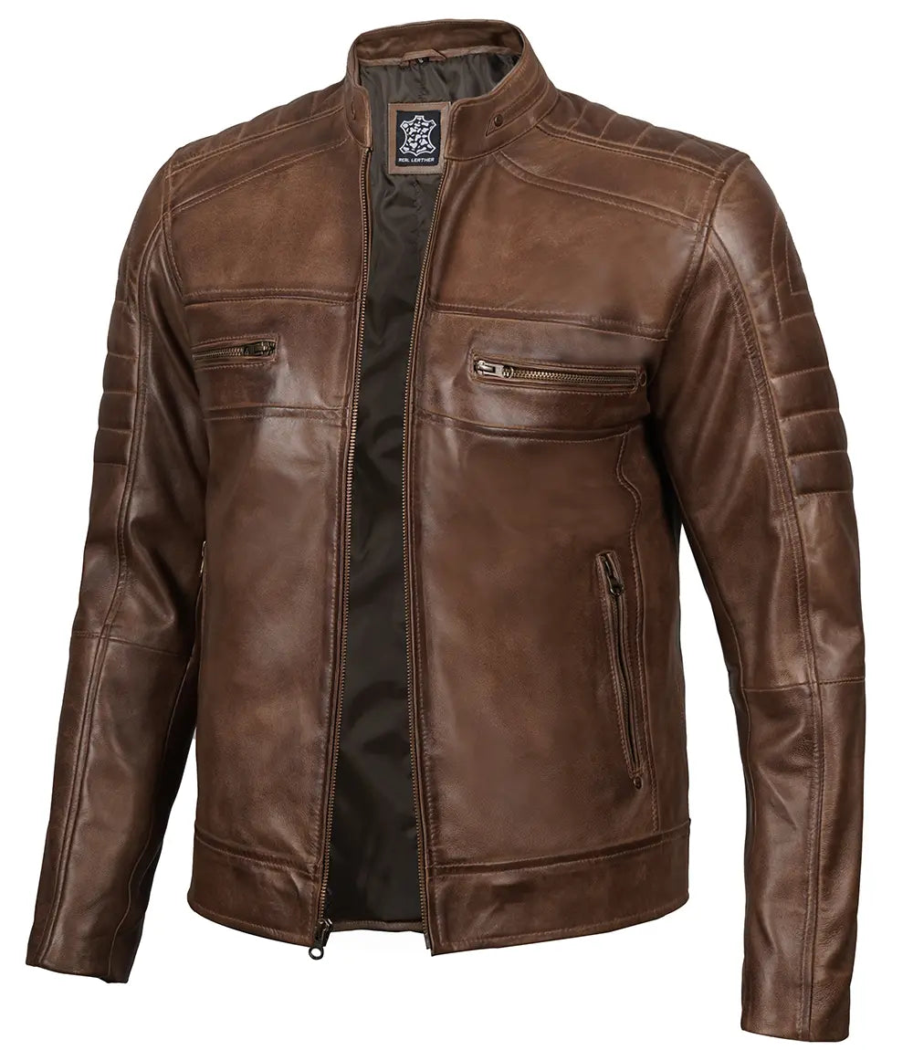 Blouson cuir fashion cafe racer