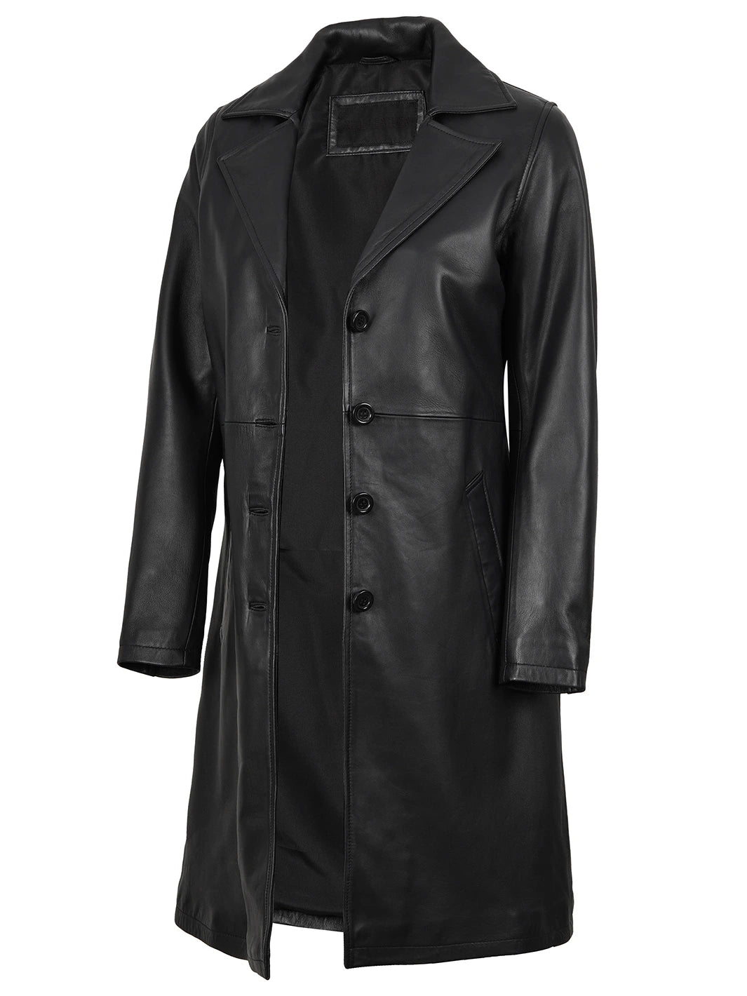 Women's Black Leather Car Coat - Real Lambskin – Decrum