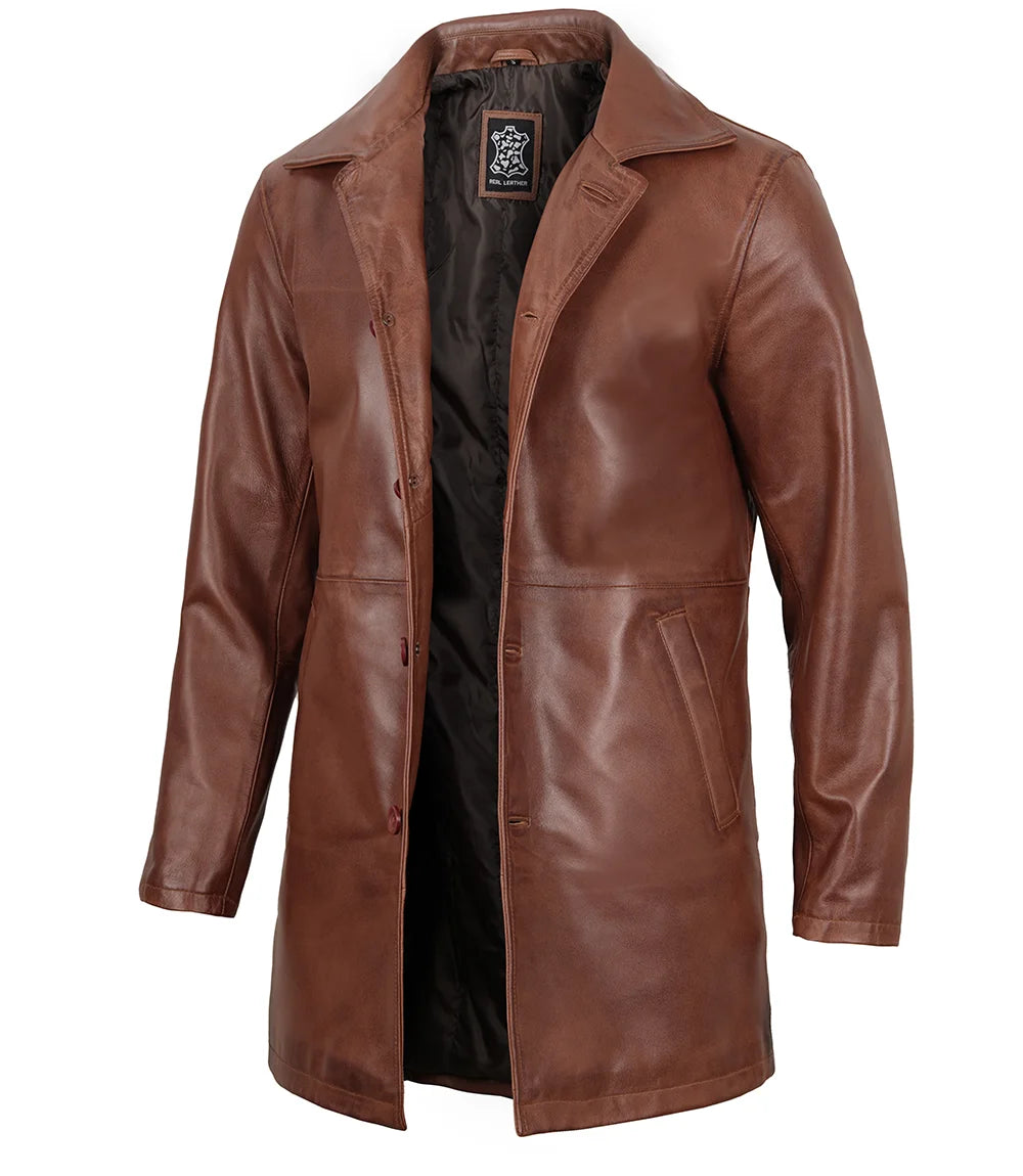 Leather high quality coat for nen