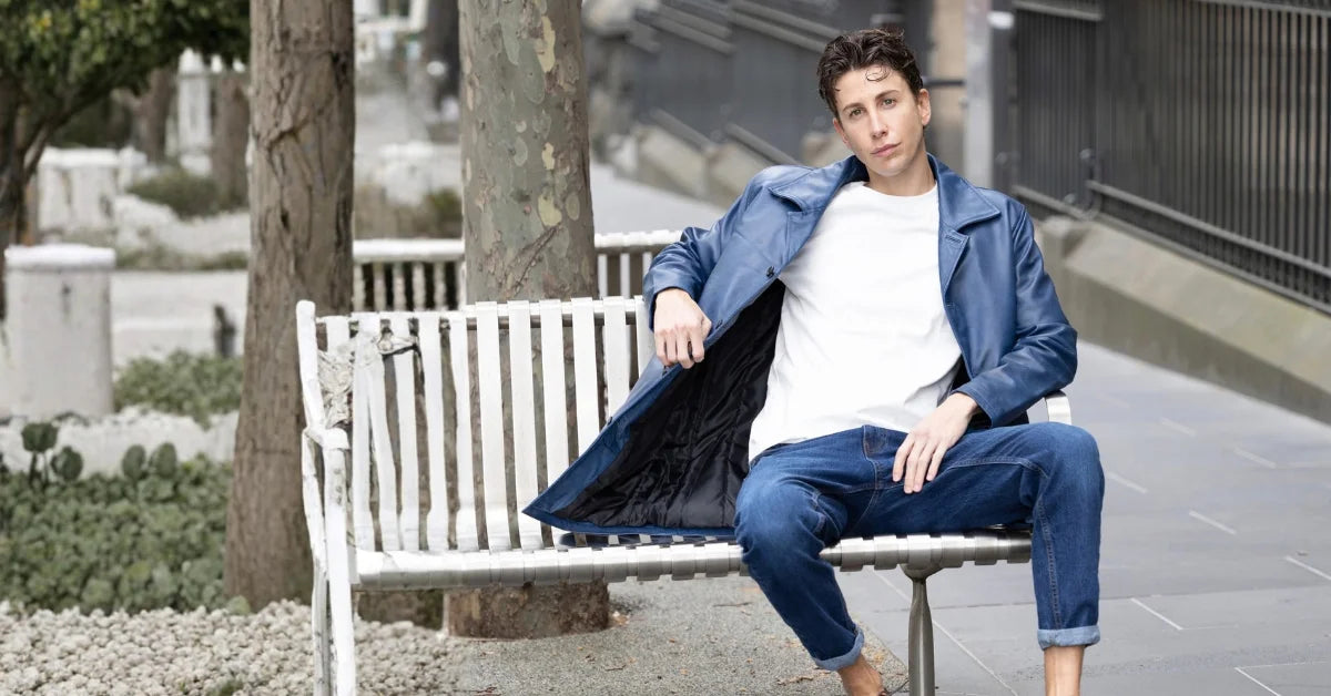Blue Leather Jacket Outfit Ideas