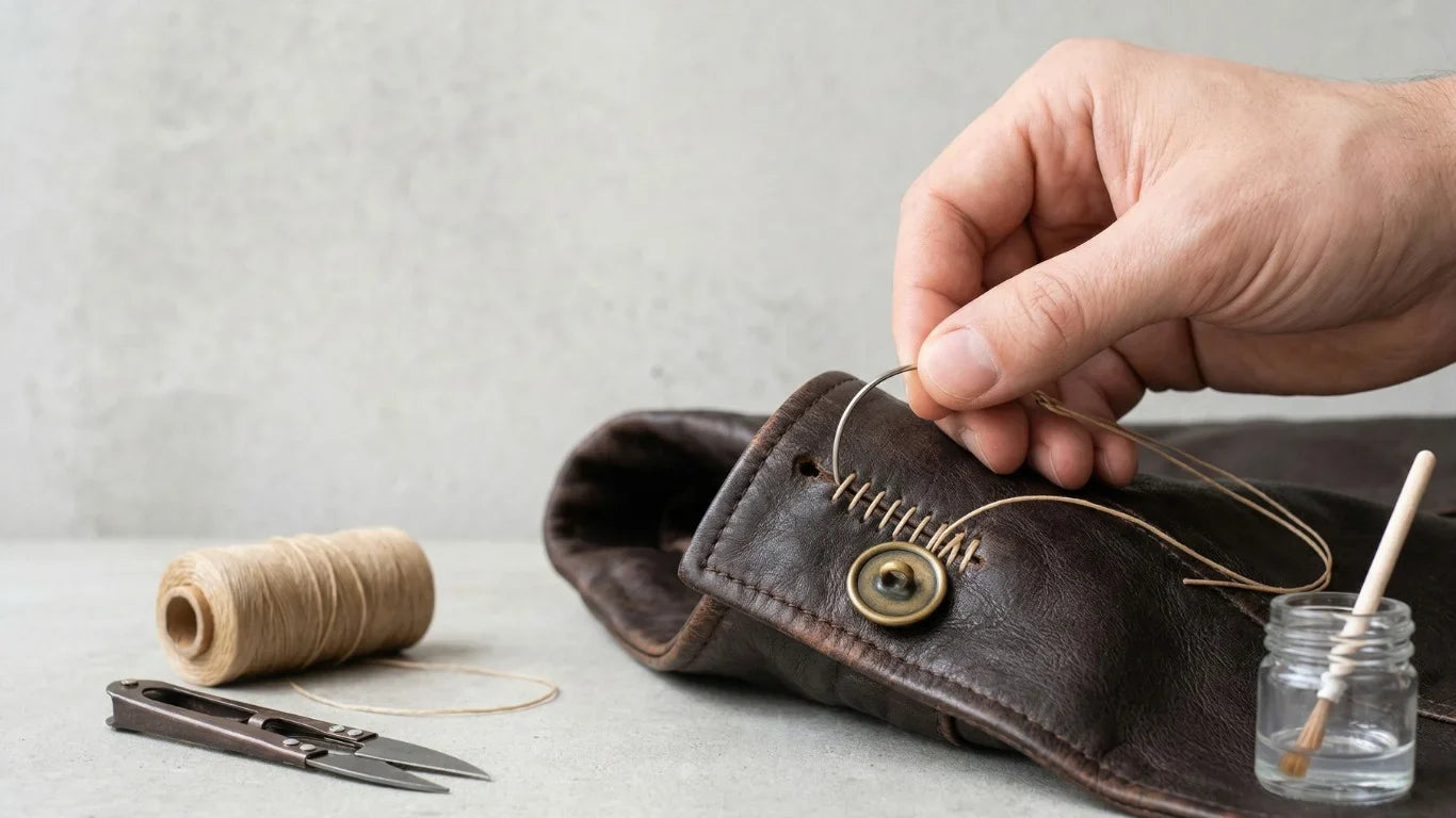 How to Re-stitch a Loose Metal Button or Snap on Leather