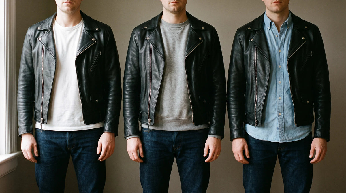 How to layer a leather jacket for men