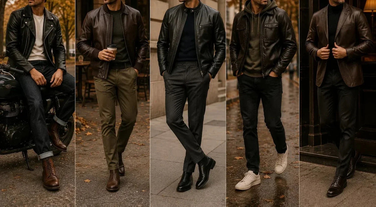 Men's Fall Leather Jacket Outfits: 5 Combinations That Actually Work