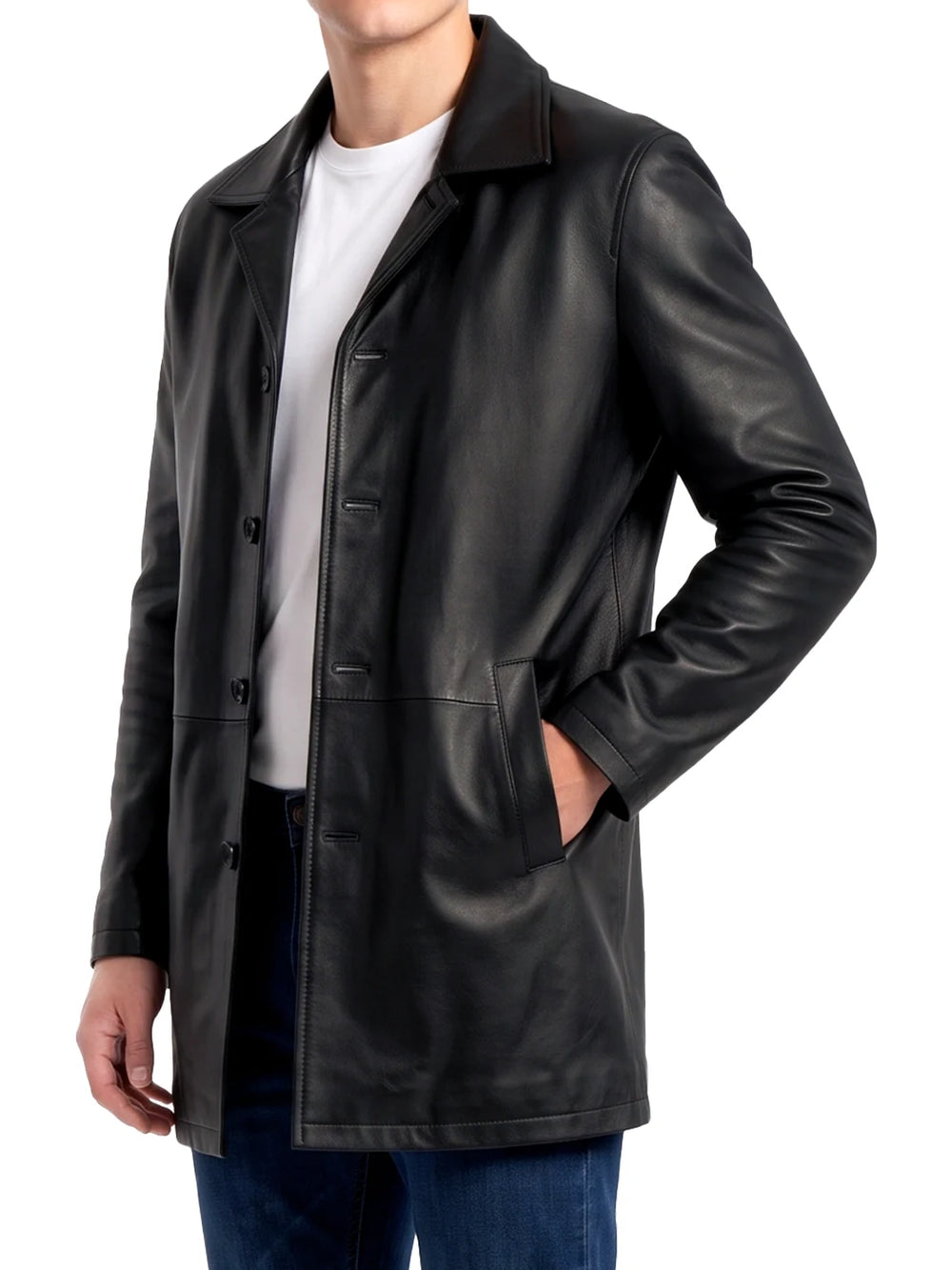 Winchester Men's Black 3/4 Length Leather Car Coat – Decrum