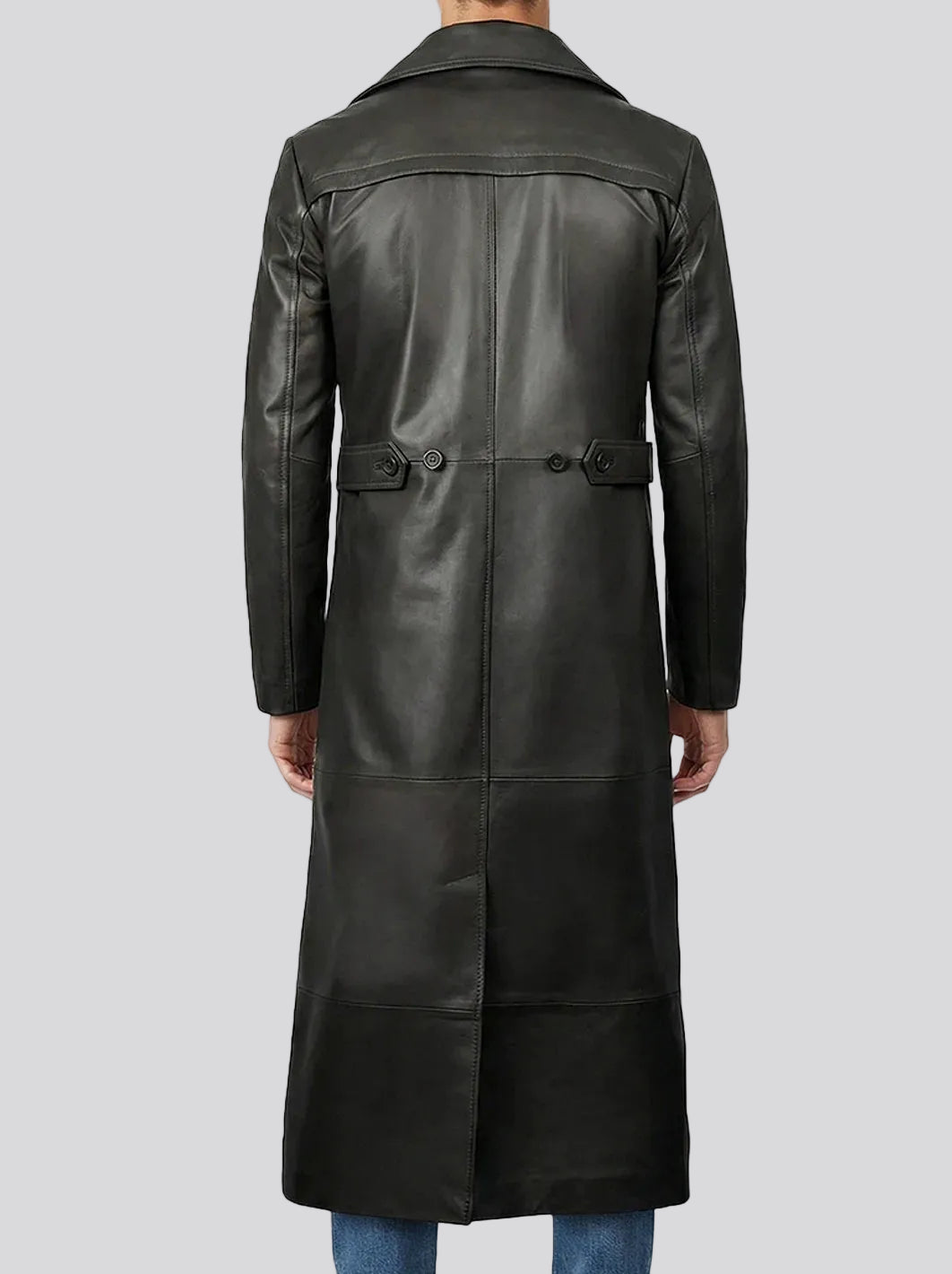 Jackson Men's Black Full-Length Leather Coat – Decrum