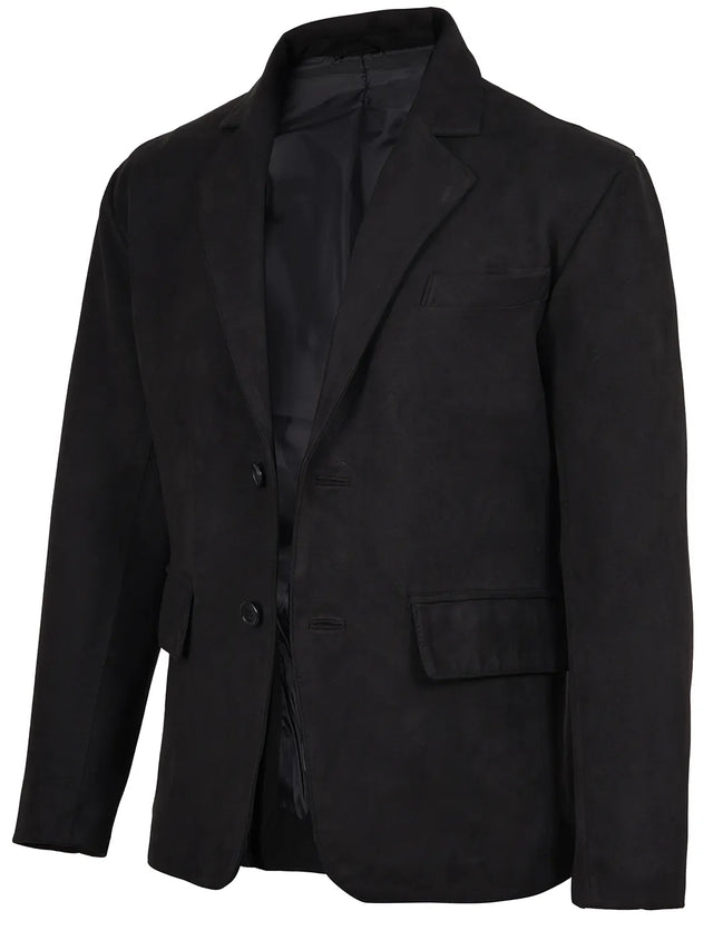 Men's black faux suede blazer