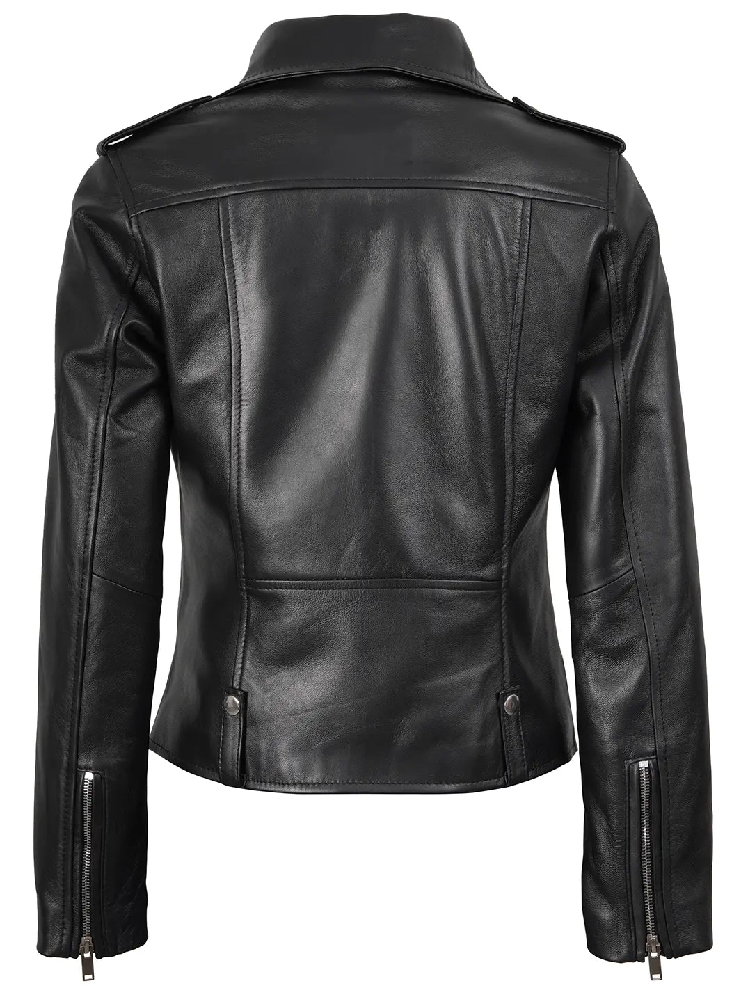Amber Asymmetrical Black Biker Leather Jacket Womens 