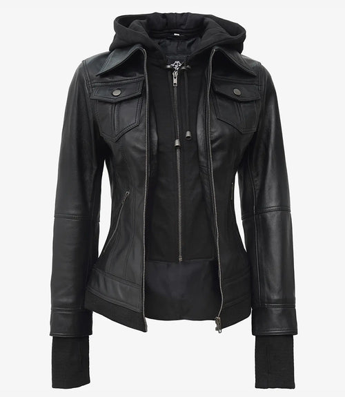 Womens Black Bomber