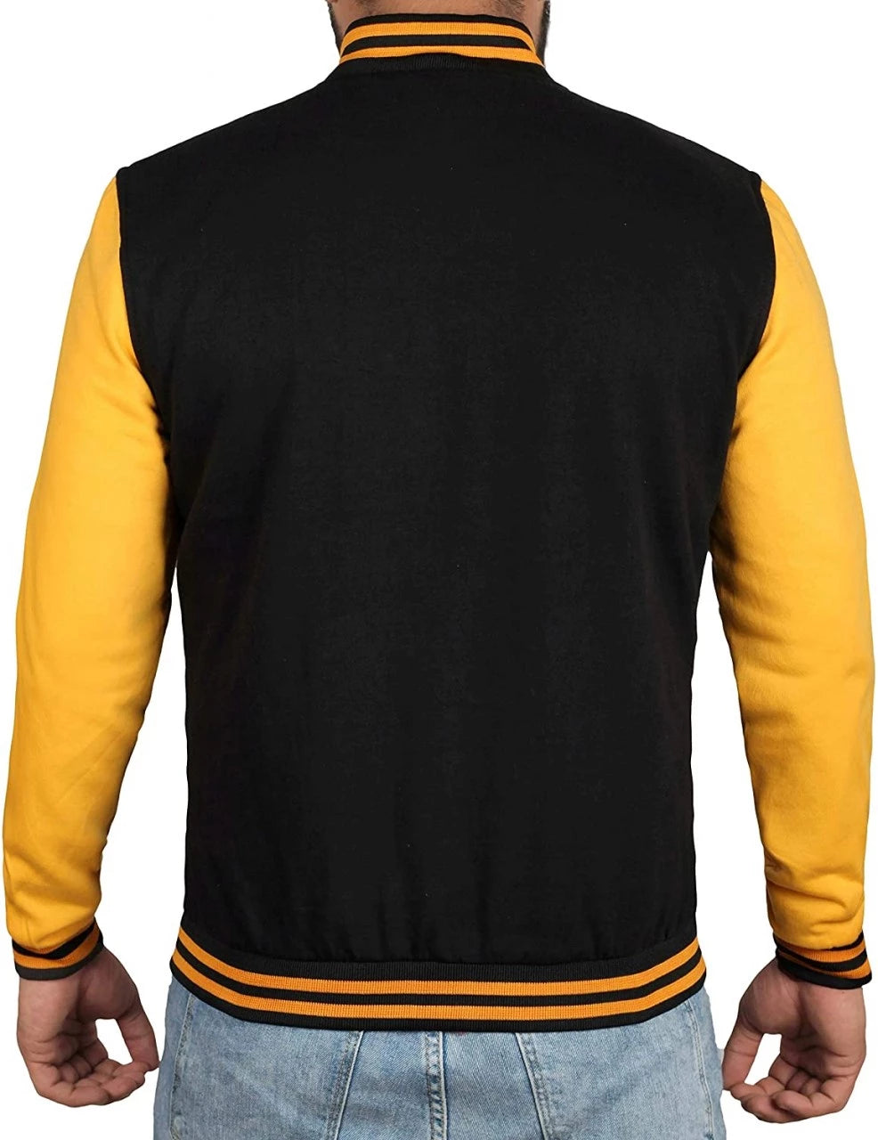 Mens Black & Yellow Varsity Jacket