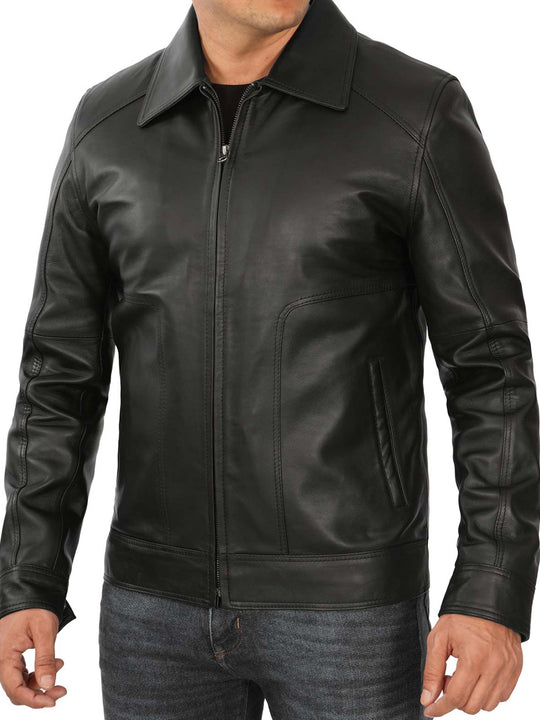 Black leather jacket for mens