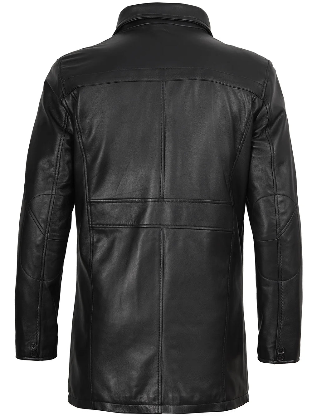 Men Black Leather Car Coat - Real Lambskin – Decrum
