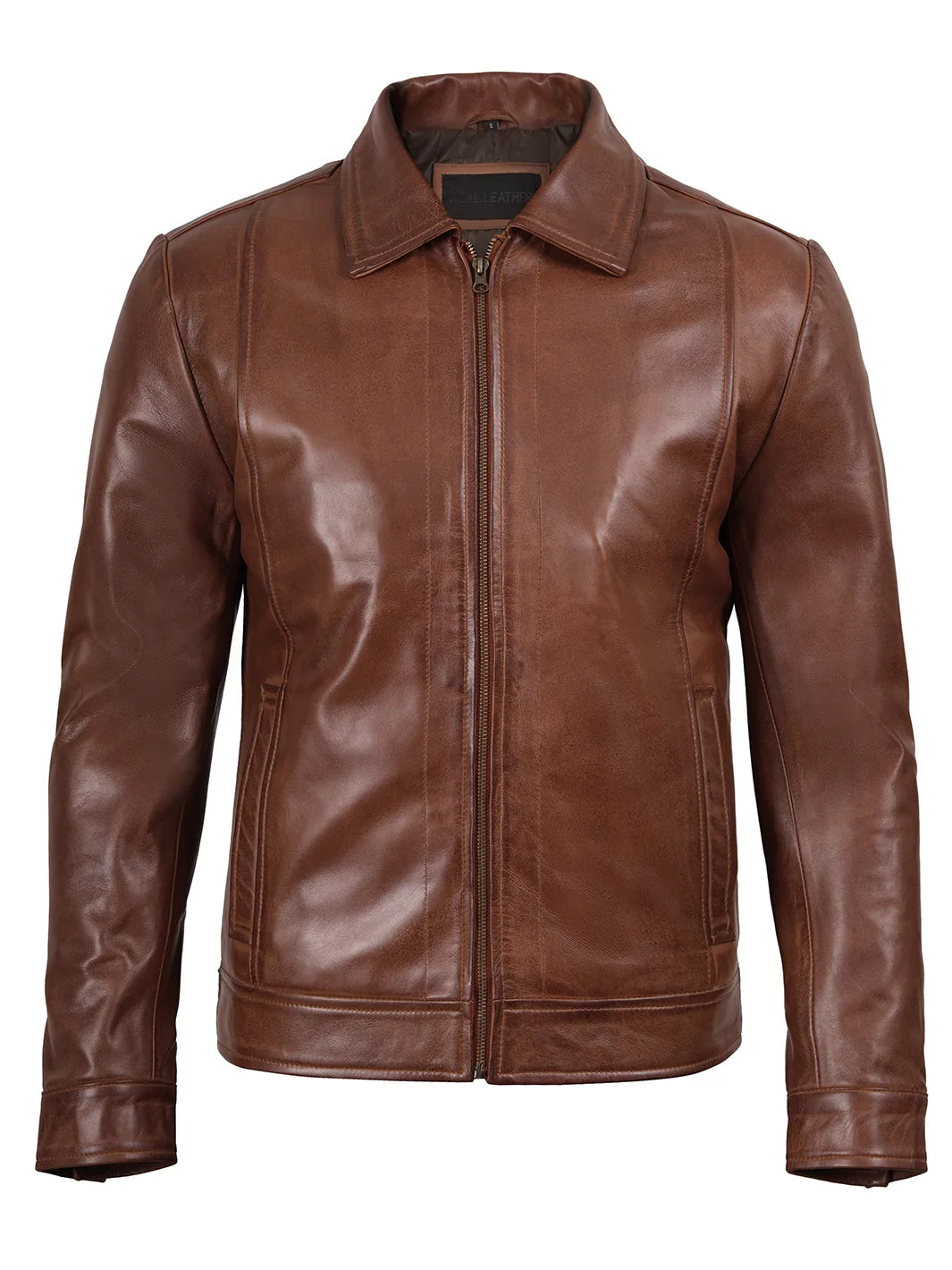 Brown Real Leather Jacket Mens 