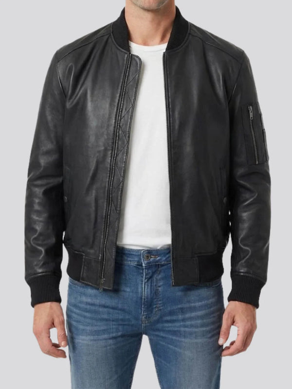 Men Black Leather Biker Jacket - Real Lambskin – Decrum