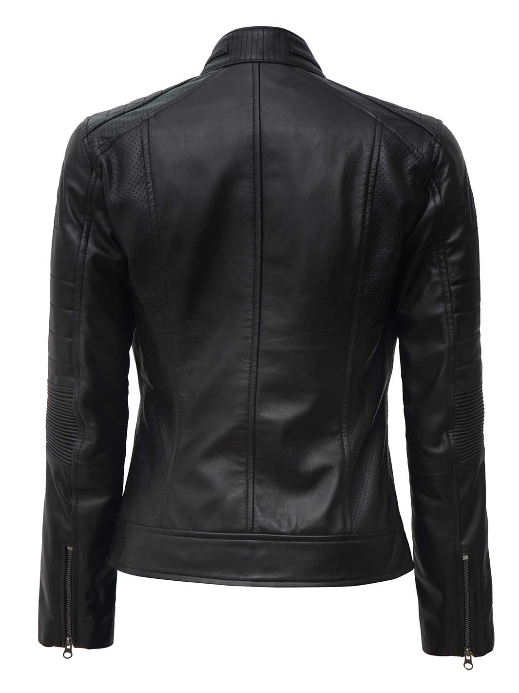 black leather jacket women