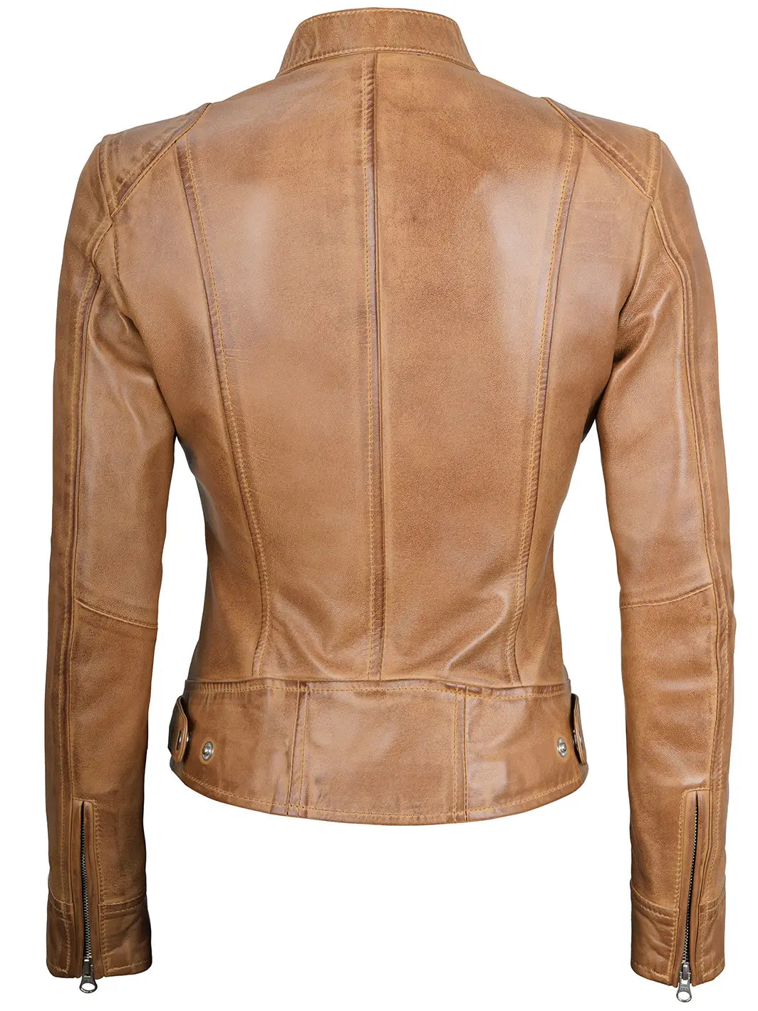 Camel brown leather jacket