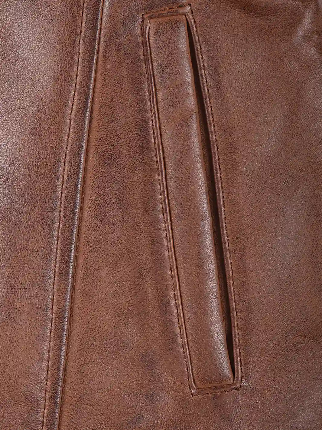 Cognac Brown Leather Car Coat for Womens 