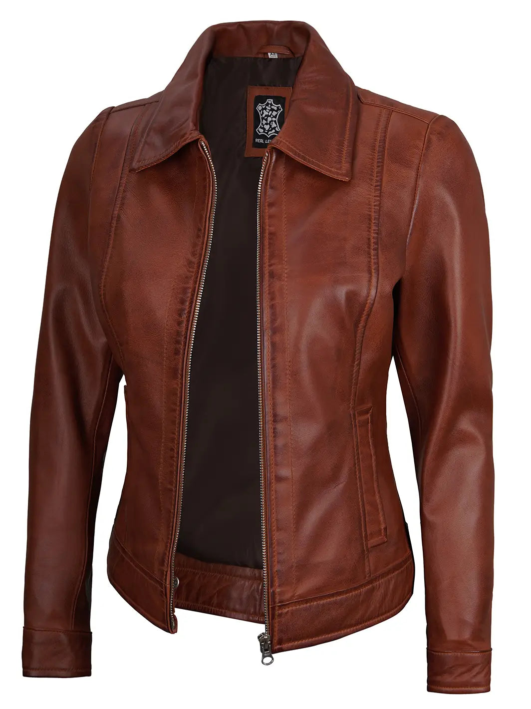 Cognac leather jacket