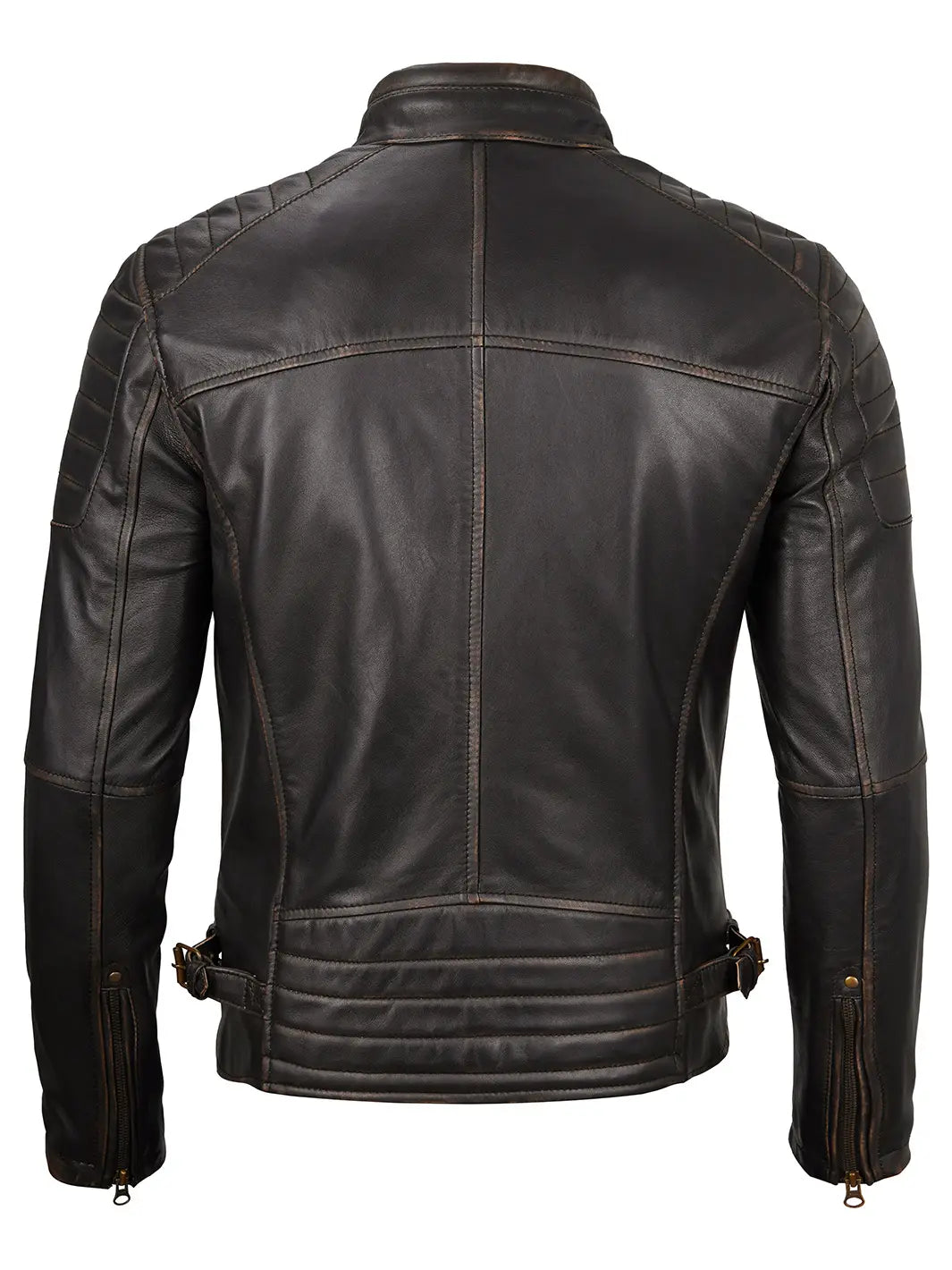 Dark Brown Cafe Racer Leather Jacket