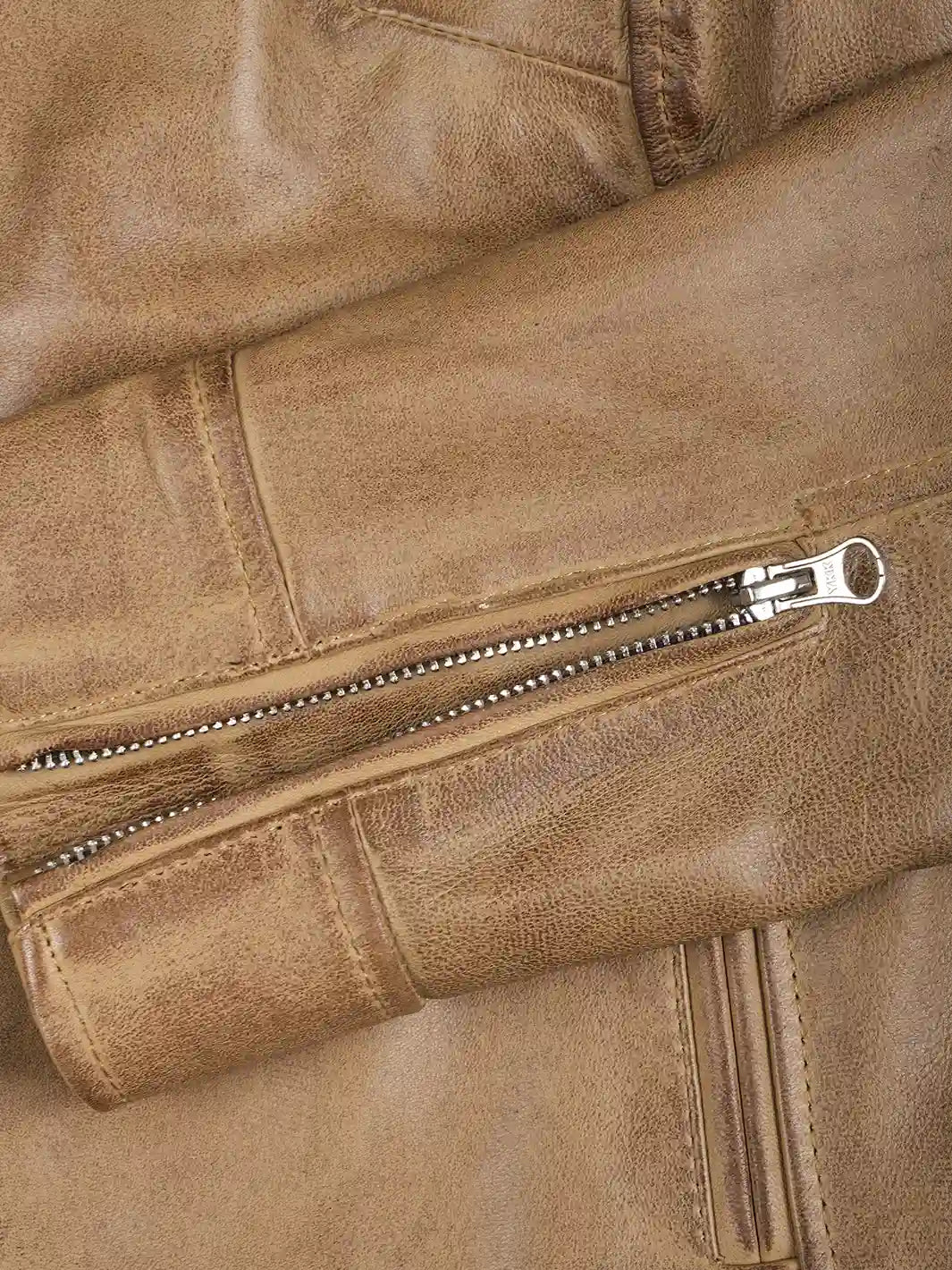 Dodge Womens Camel Leather Jacket Features