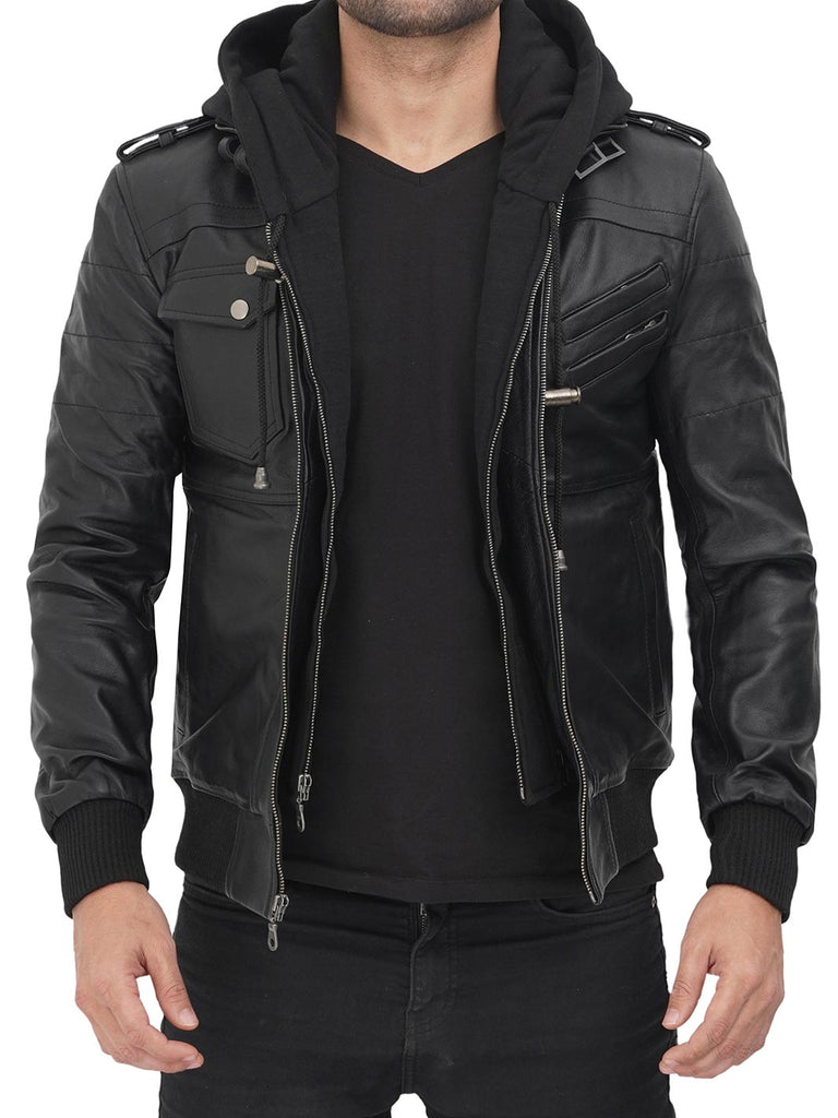 Decrum Suede Jacket Mens - Black Leather Jackets For Men