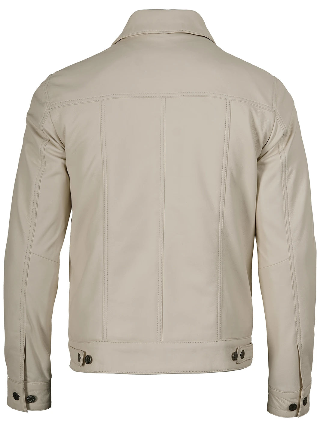 Fernando Men's Off White Leather Trucker Jacket – Decrum