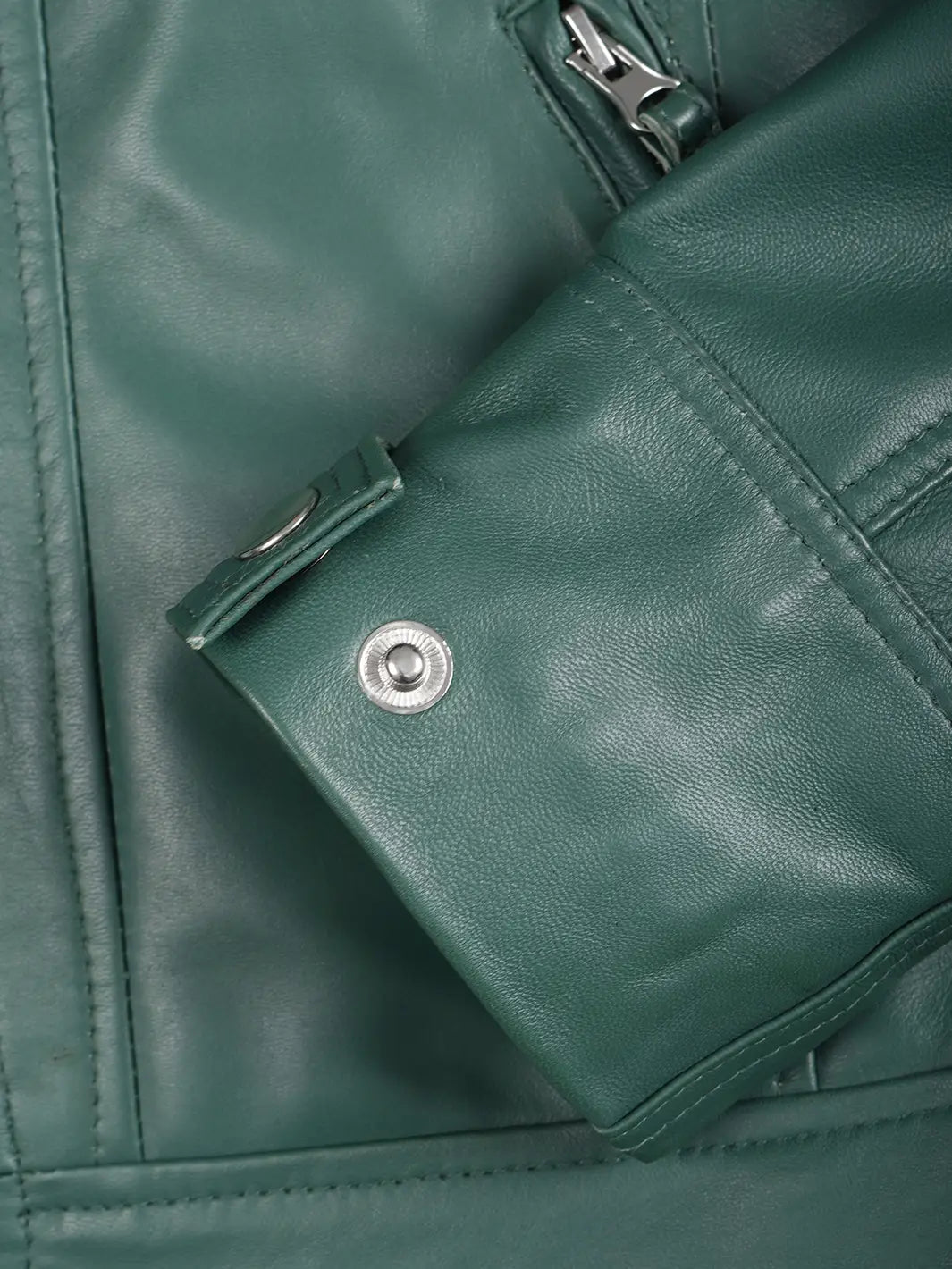 Green Cafe Racer Leather Jacket Features 