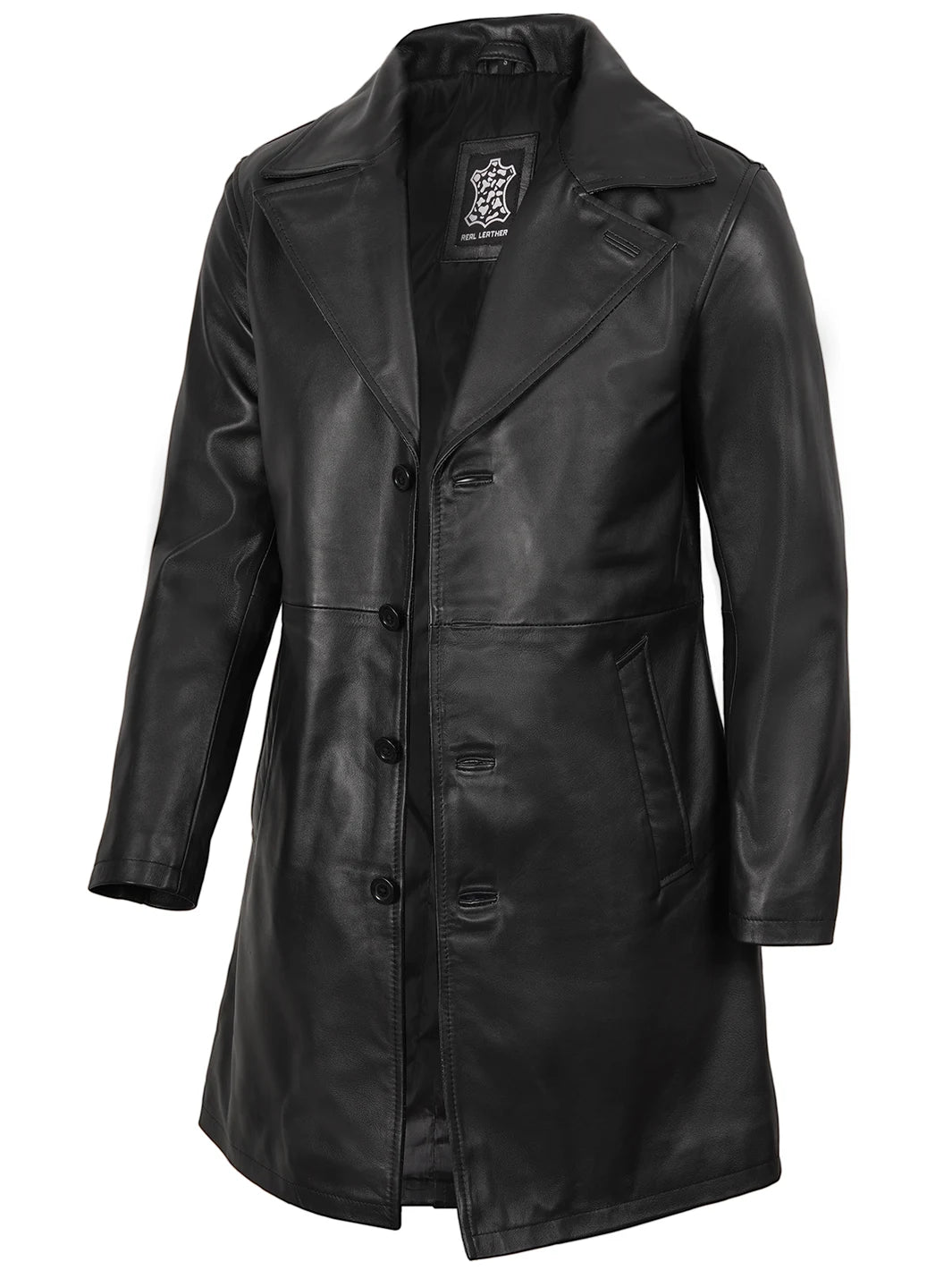 Jackson Mens Black Real Leather Car Coat