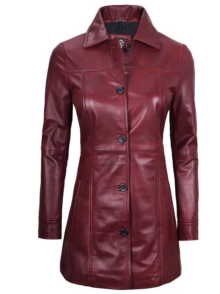 Leather car coat