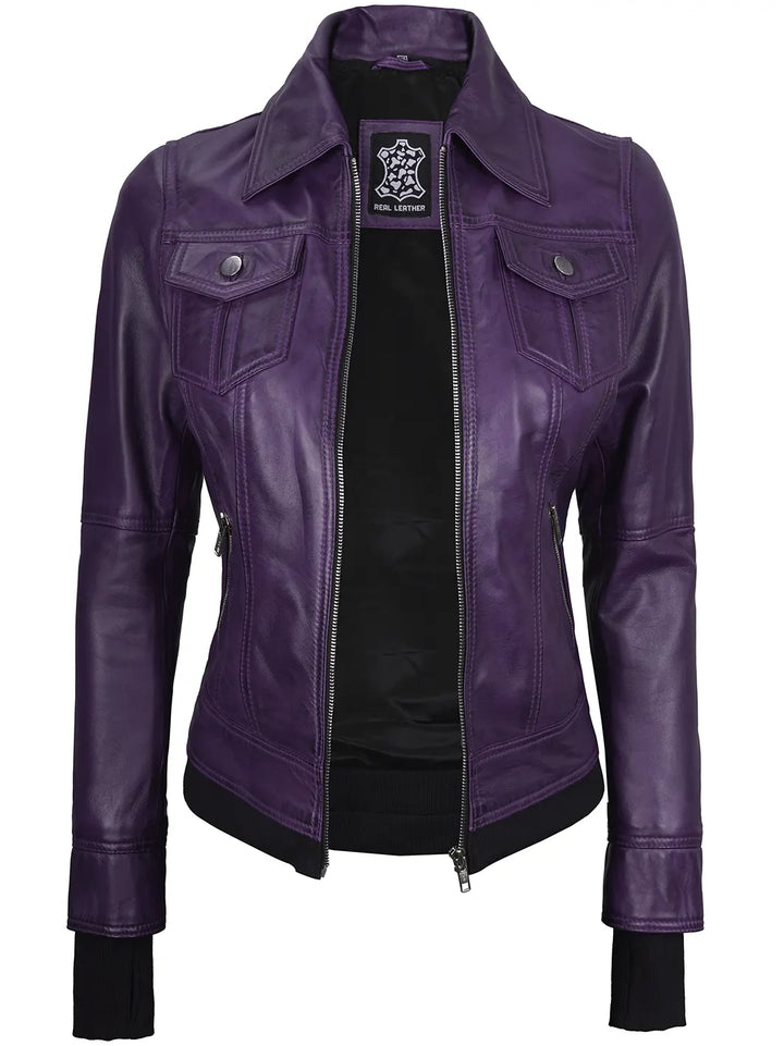 Maroon leather jacket