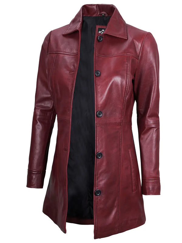 Maroon car coat