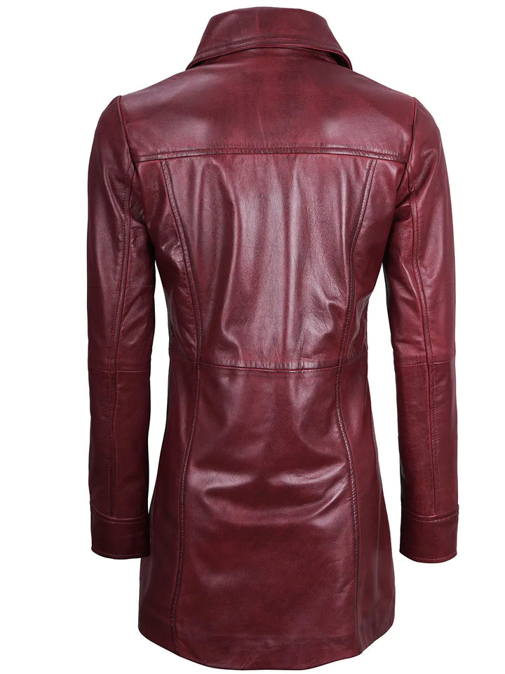 Maroon women car coat