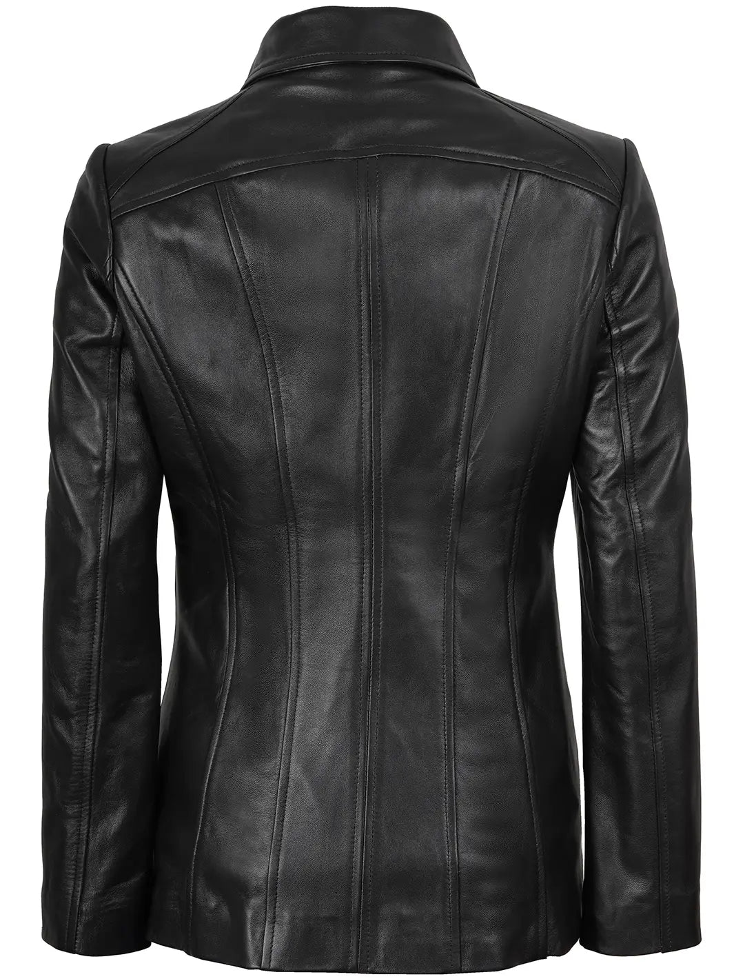 Marsha Womens Leather Black Car Coat