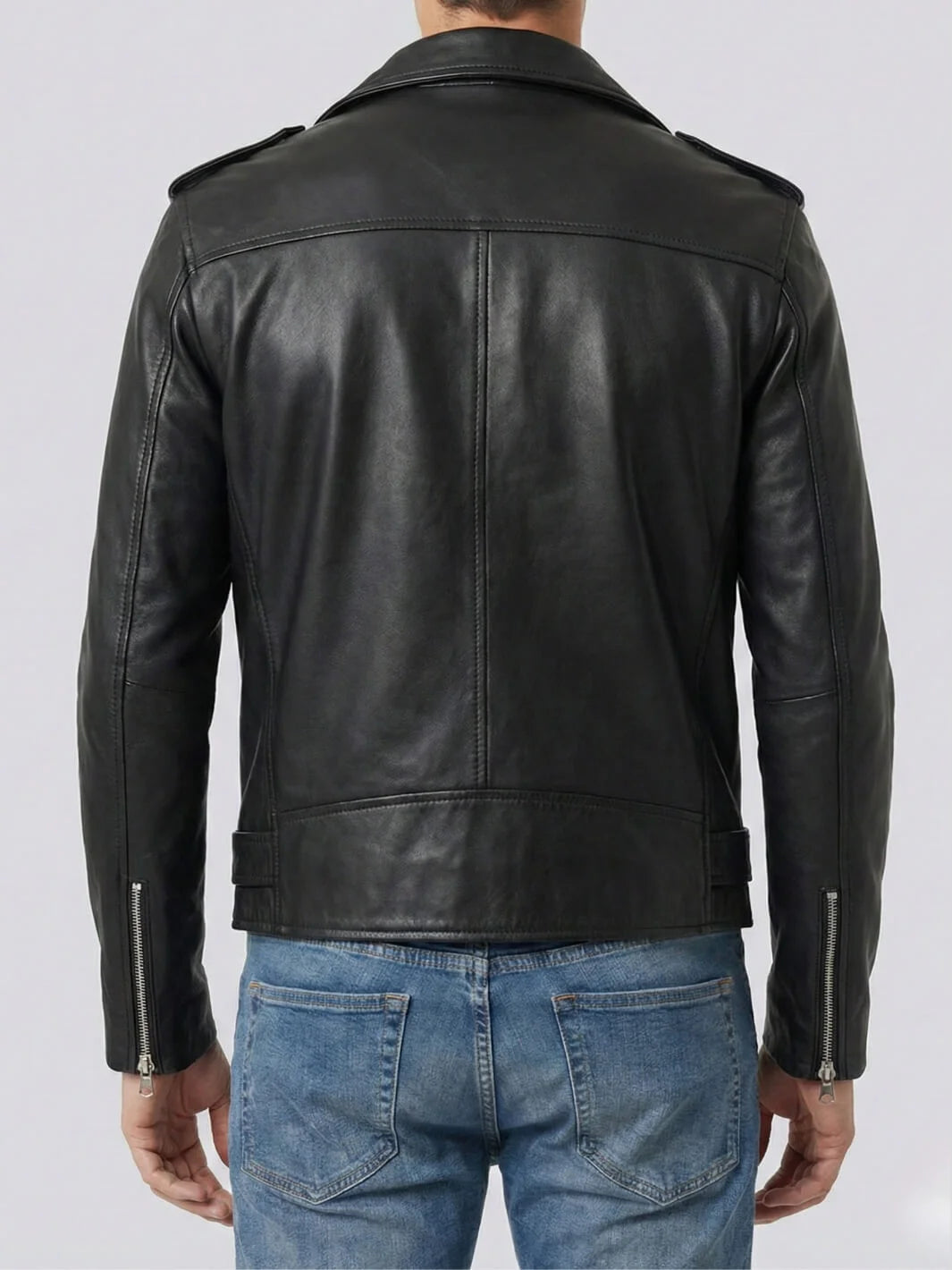 Men Black Leather Biker Jacket - Real Lambskin – Decrum