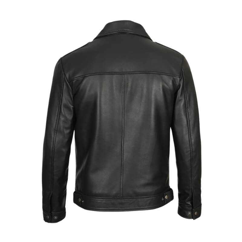 Mens Black Cafe Racer Leather Jacket