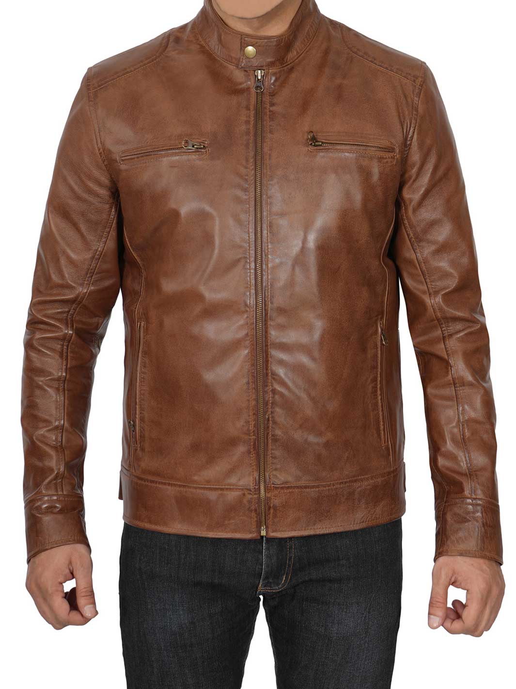 Mens Cafe Racer Leather Jacket