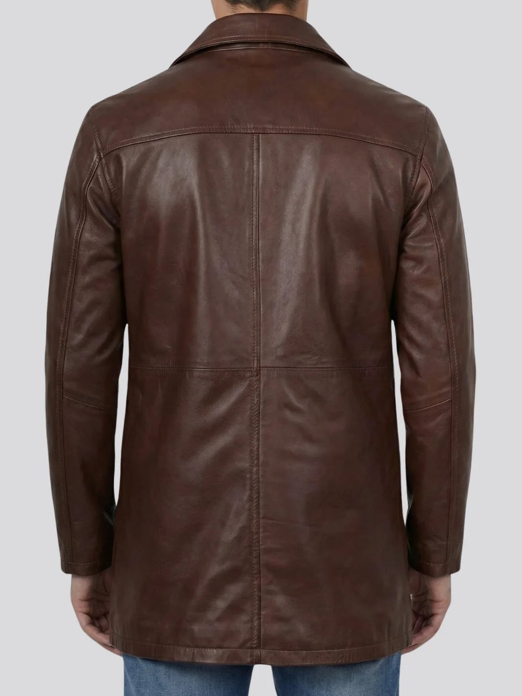 Men's Tan Distressed Leather Car Coat | Vintage and Rugged – Decrum