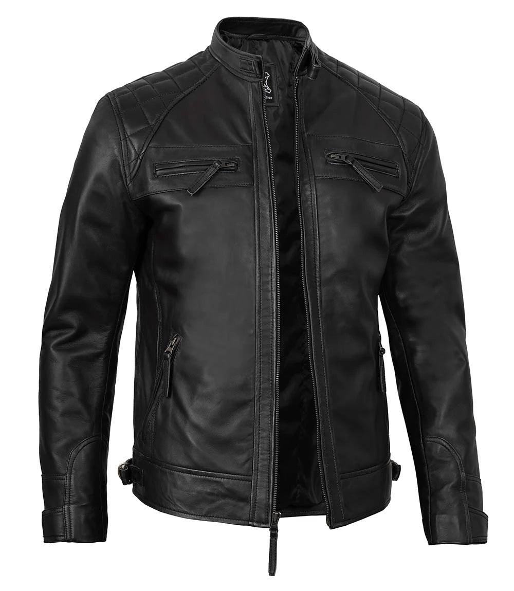 Mens Black Biker Leather Jackets