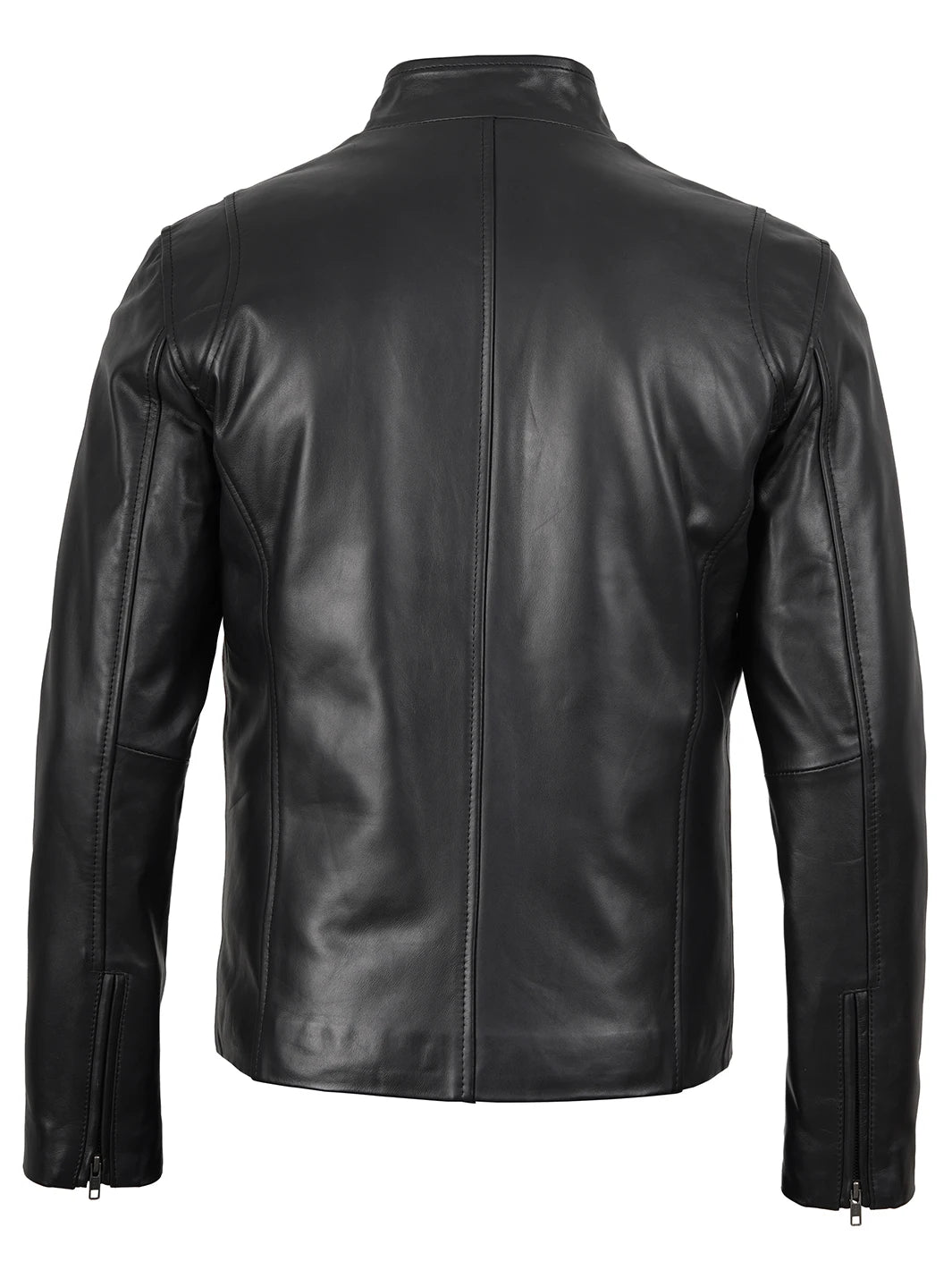 Mens Black Cafe Racer Leather Jacket