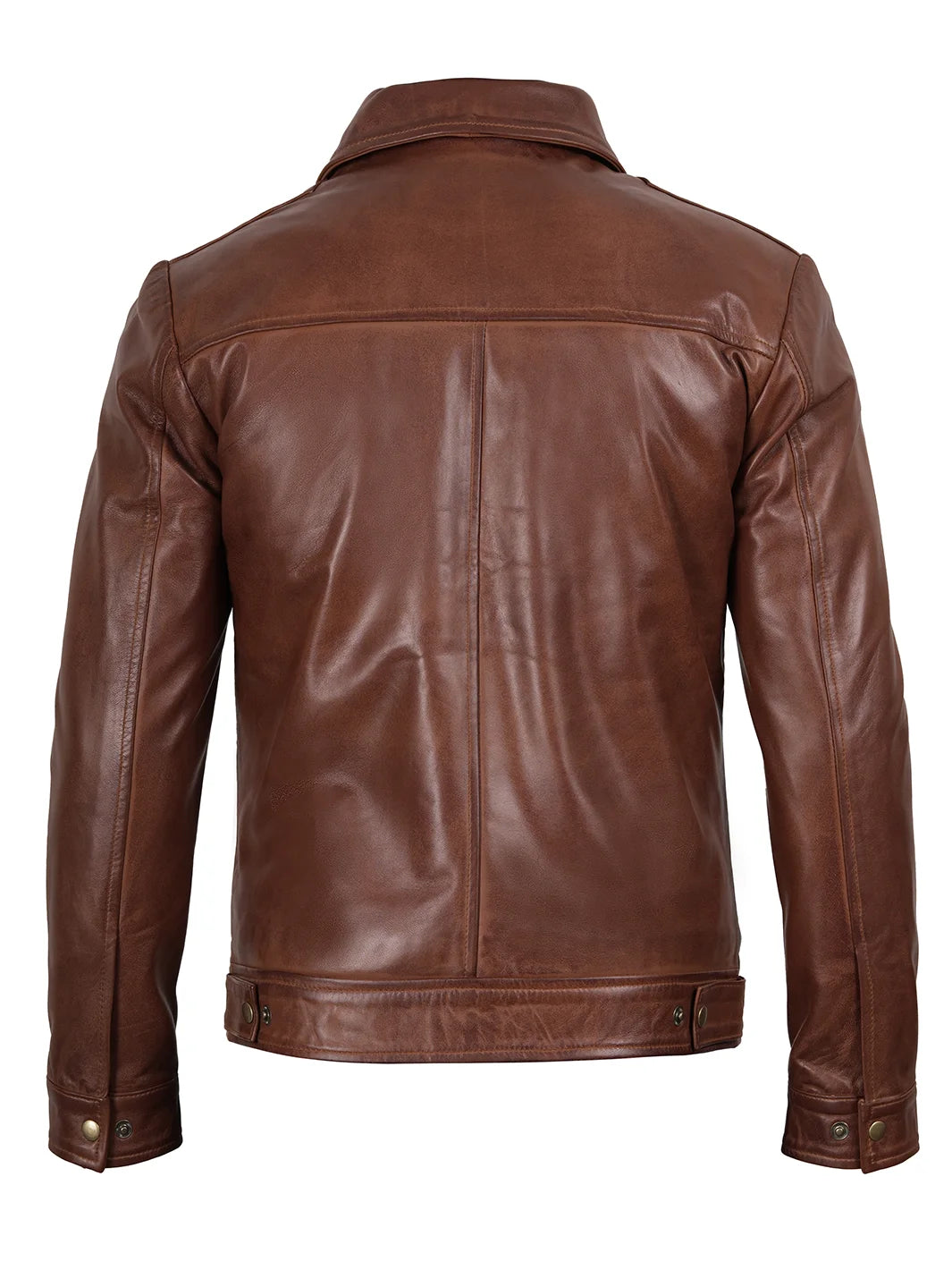 Mens Brown Harrington Real Leather Jacket