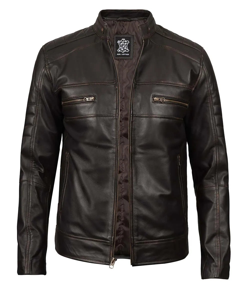 Mens Brown Leather Jacket 