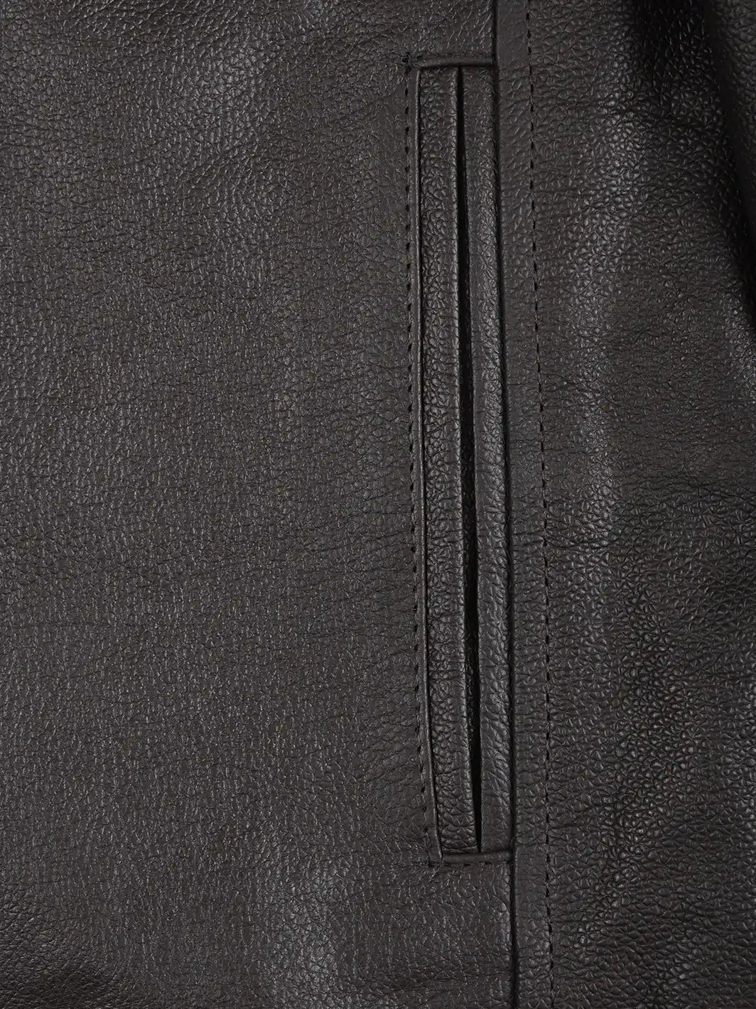 Mens Dark Brown Cowhide Real Leather Jacket Features