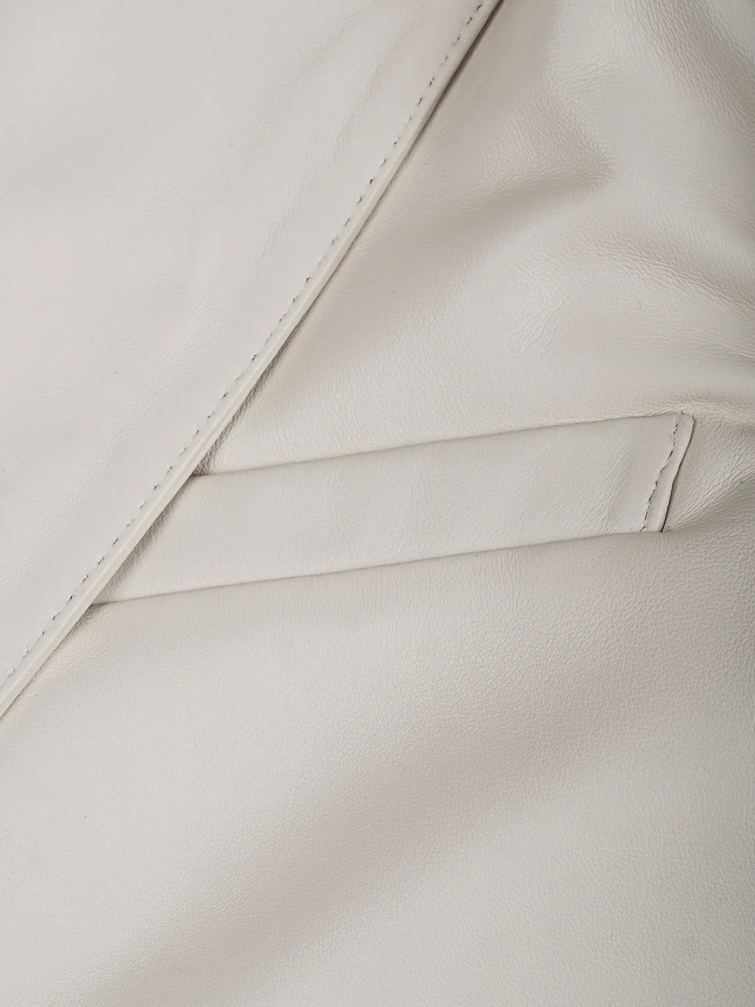 Mens Leather Blazer White Two Button