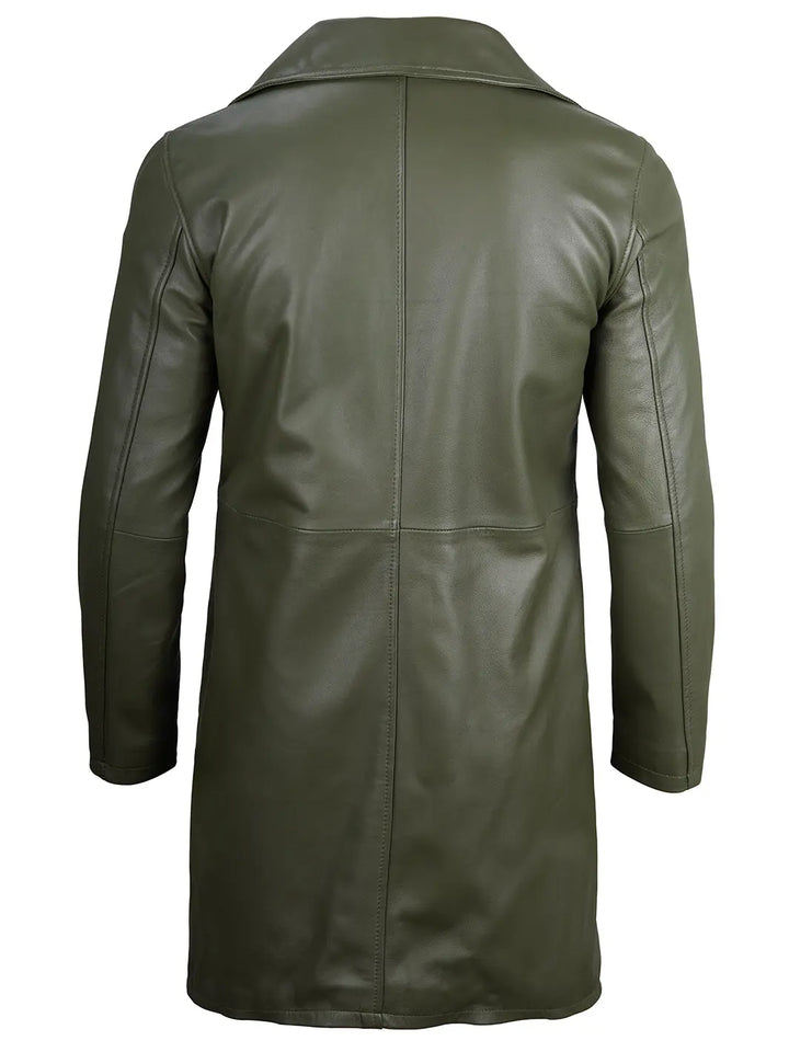 Mens leather car coat