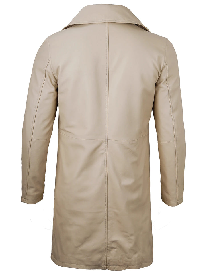 Mens leather car coat