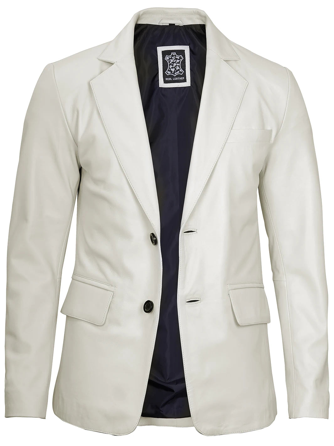 Mens off white leather blazer