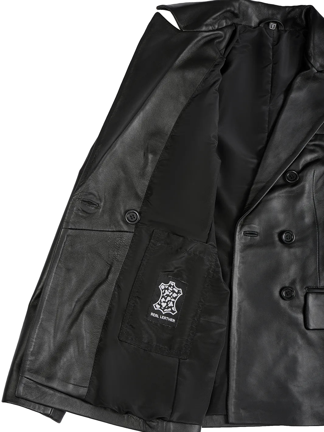 Modern Women’s Black Leather Double Breasted Blazers