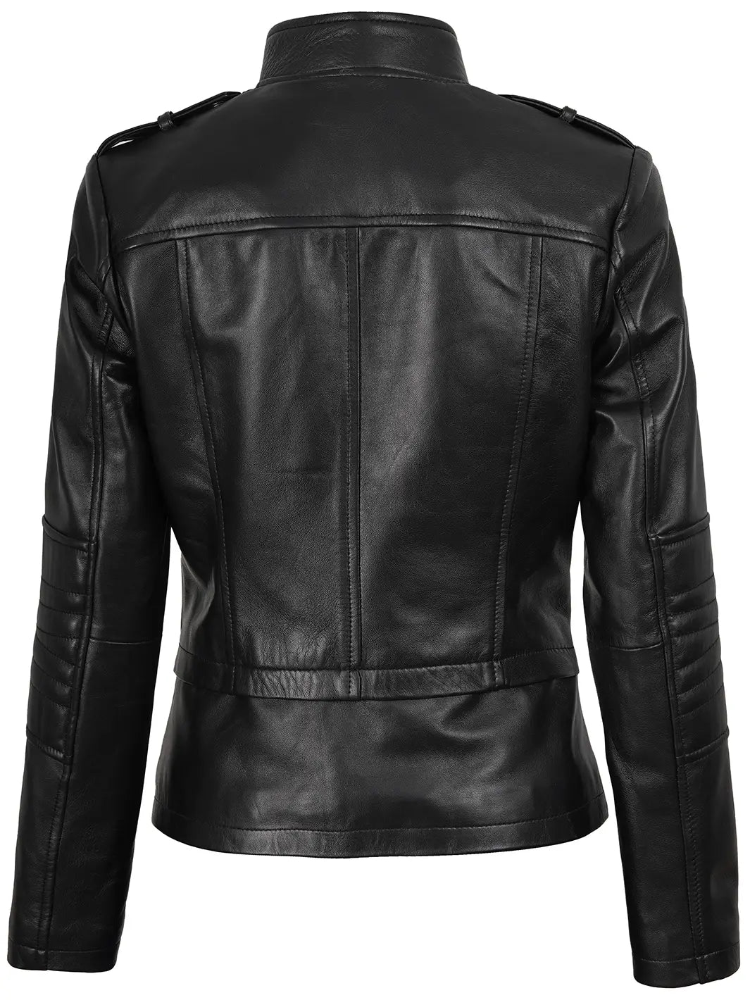 Monica Womens Black Asymmetrical Leather Jacket