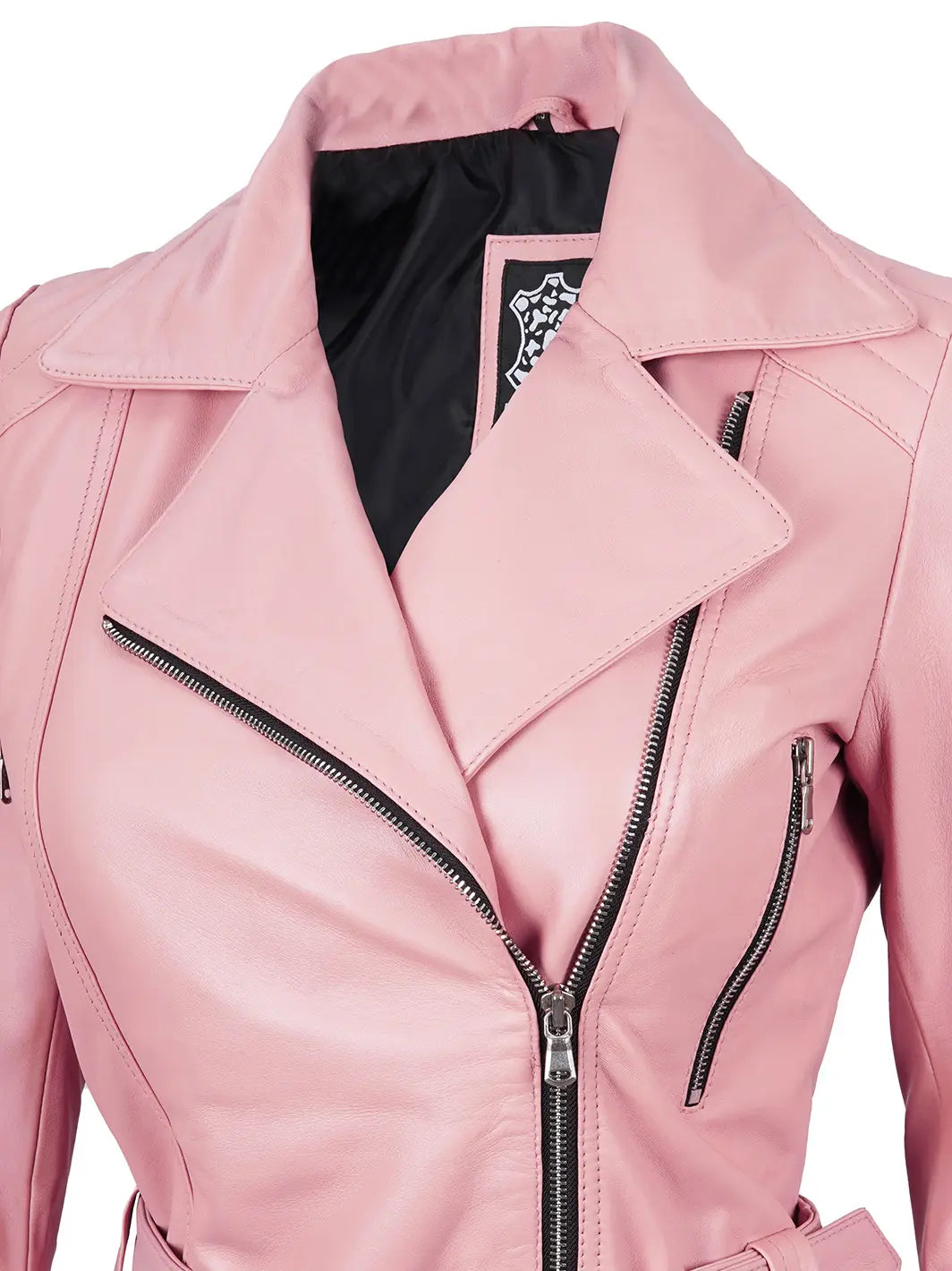 PInk leather jacket women