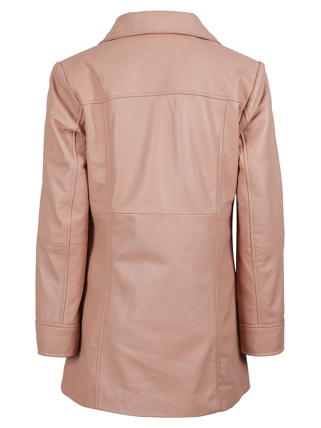 Pink Real Leather Car Coats for Womens