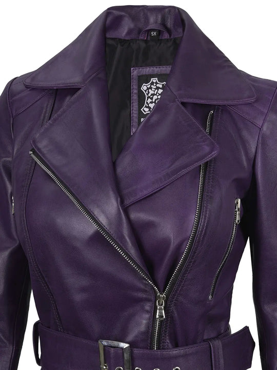 Purple women biker jacket